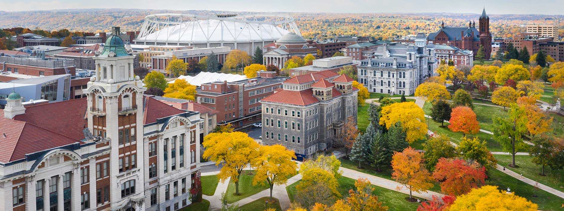 Aerial view of campus