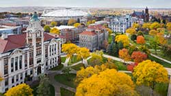 Aerial view of campus