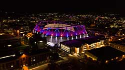 aerial view of the stadium at night