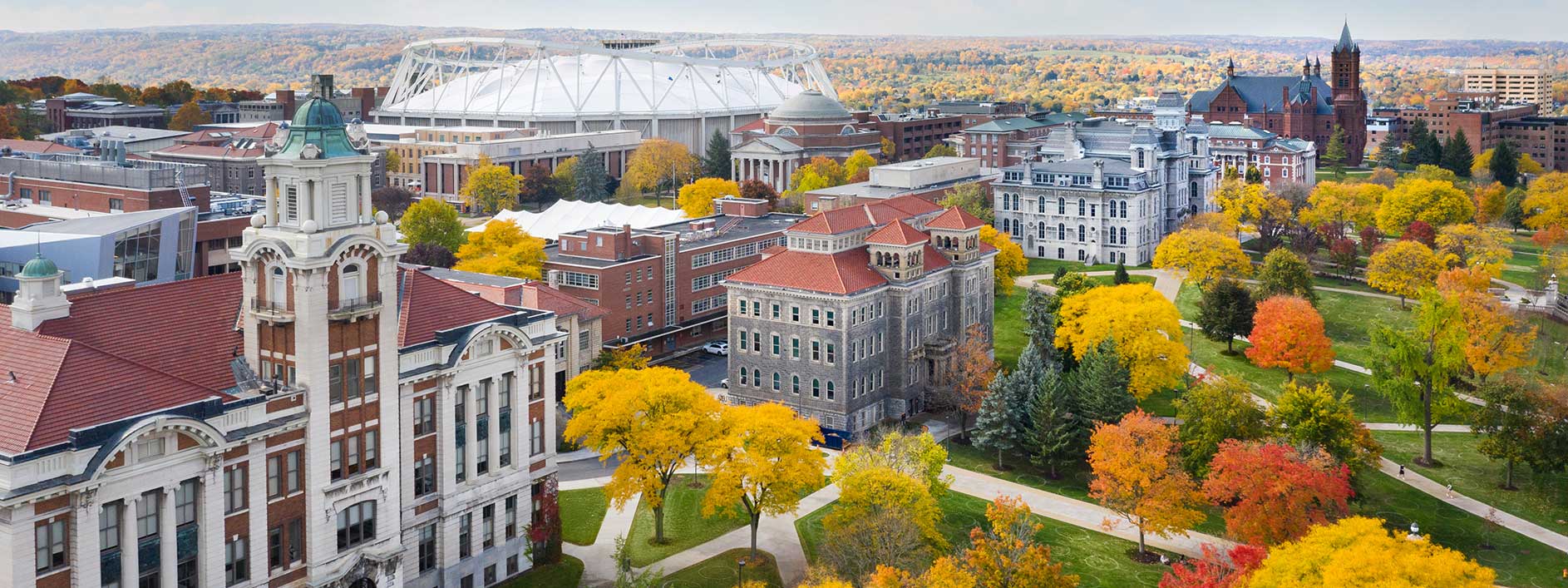 aerial view of the campus 